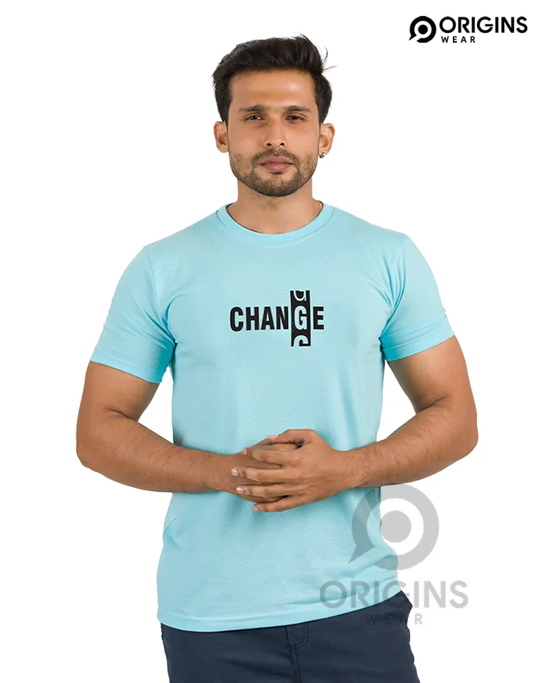 Change Sky Blue Colour UniSex Premium Cotton T-Shirt