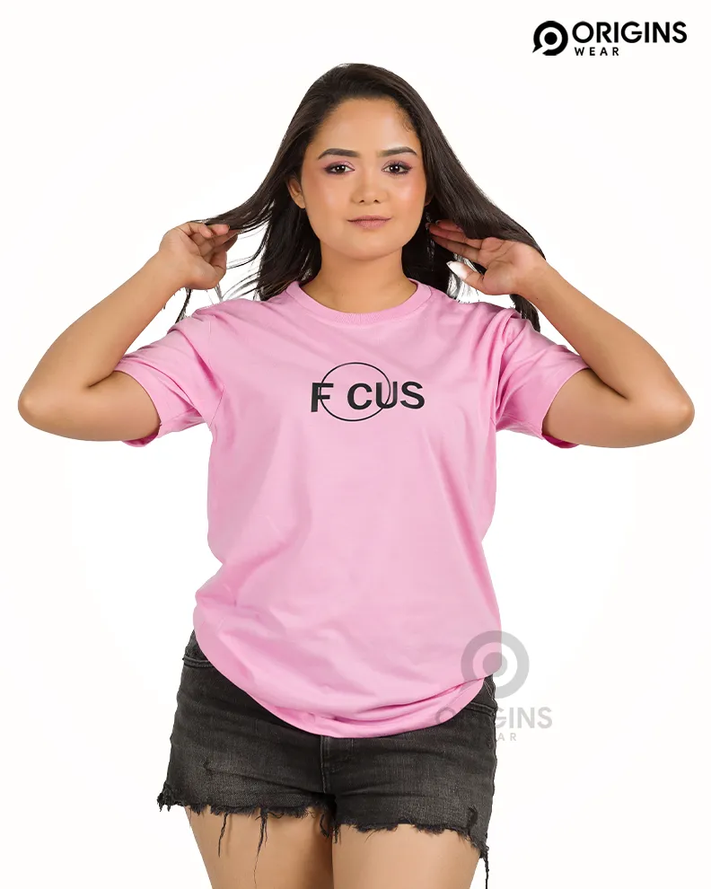 Focus Taffy Pink Colour UniSex Premium Cotton T-Shirt