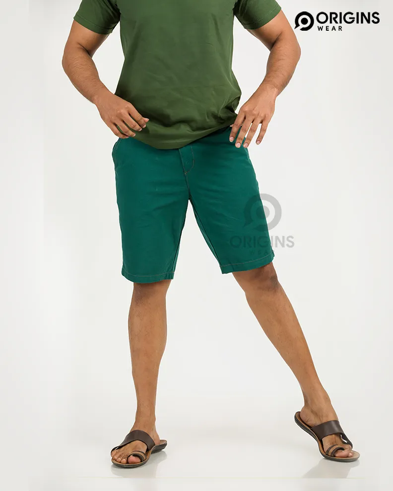 Men's Green Colour Chino Short