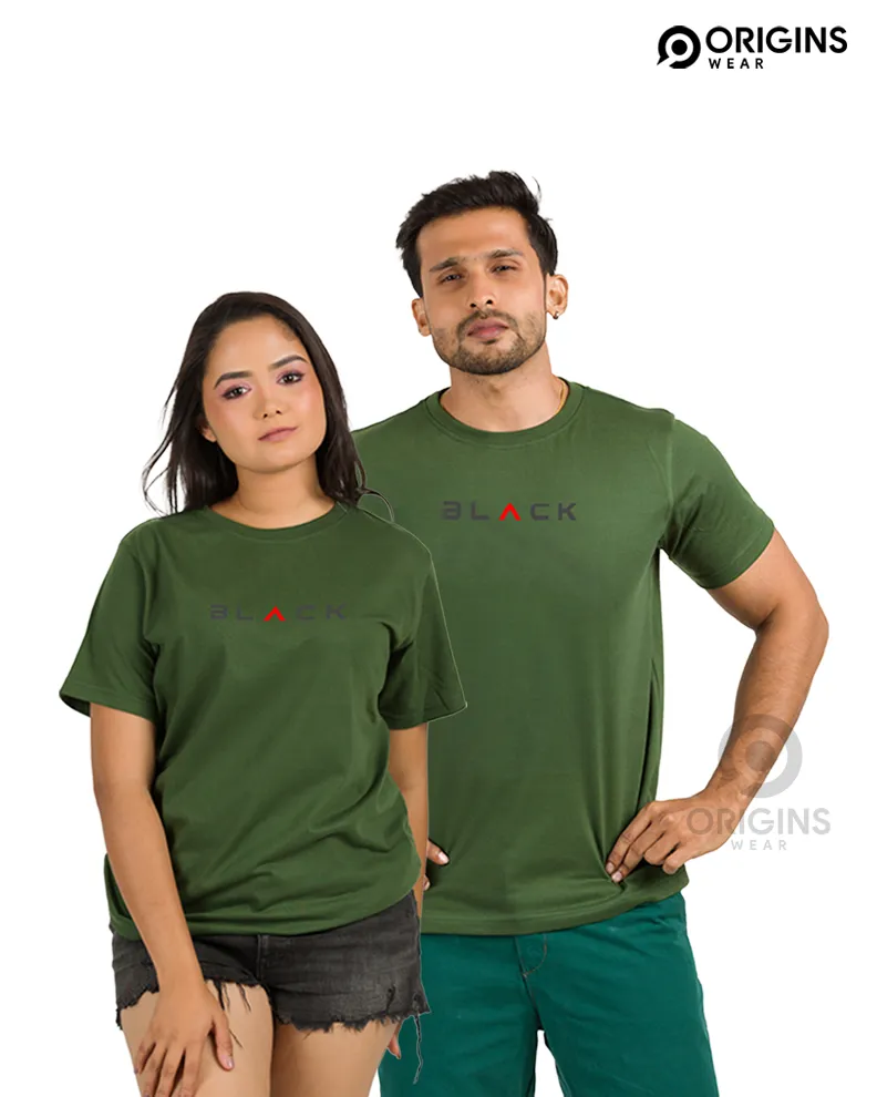 BLACK Style Army Green Colour Men & Women Premium Cotton T-Shirt