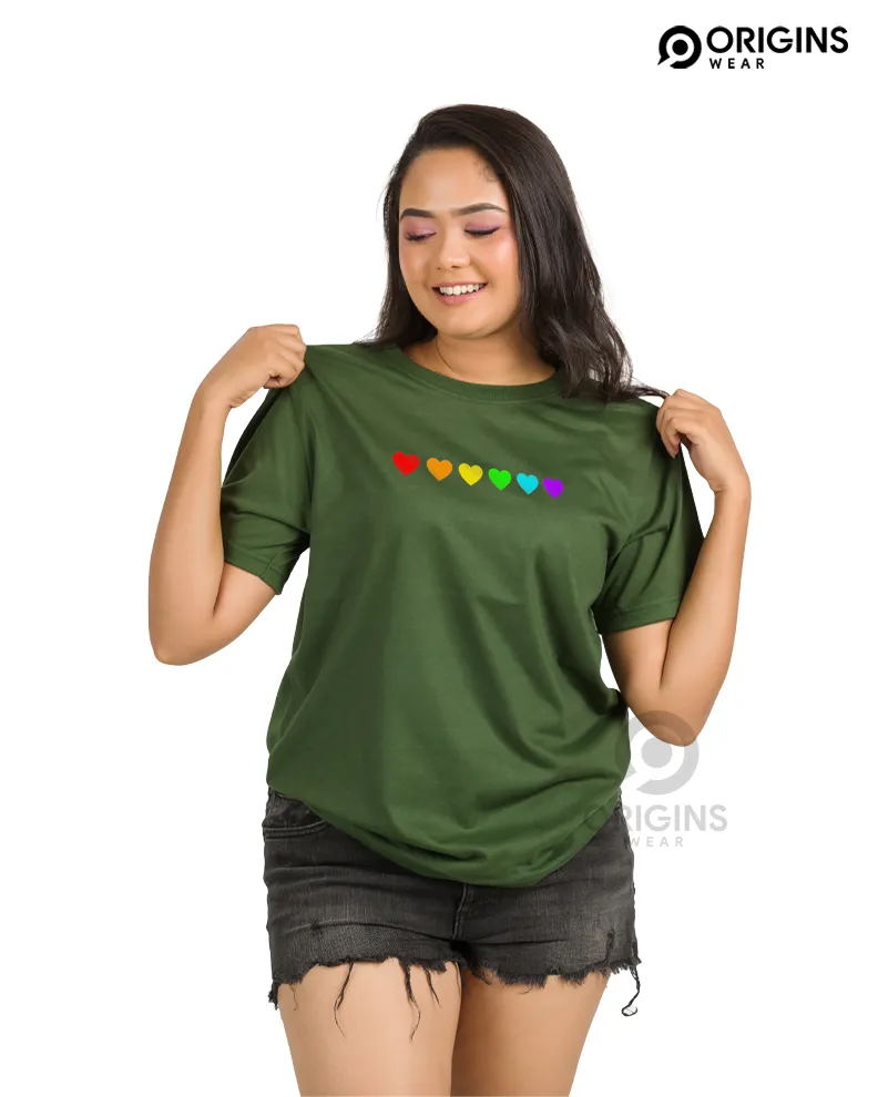 Wonder Heart Army Green Colour Men & Women Premium Cotton T-Shirt