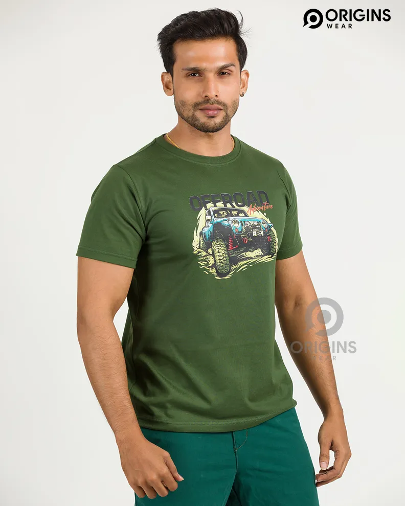 OFFROAD Army Green Colour Men & Women Premium Cotton T-Shirt