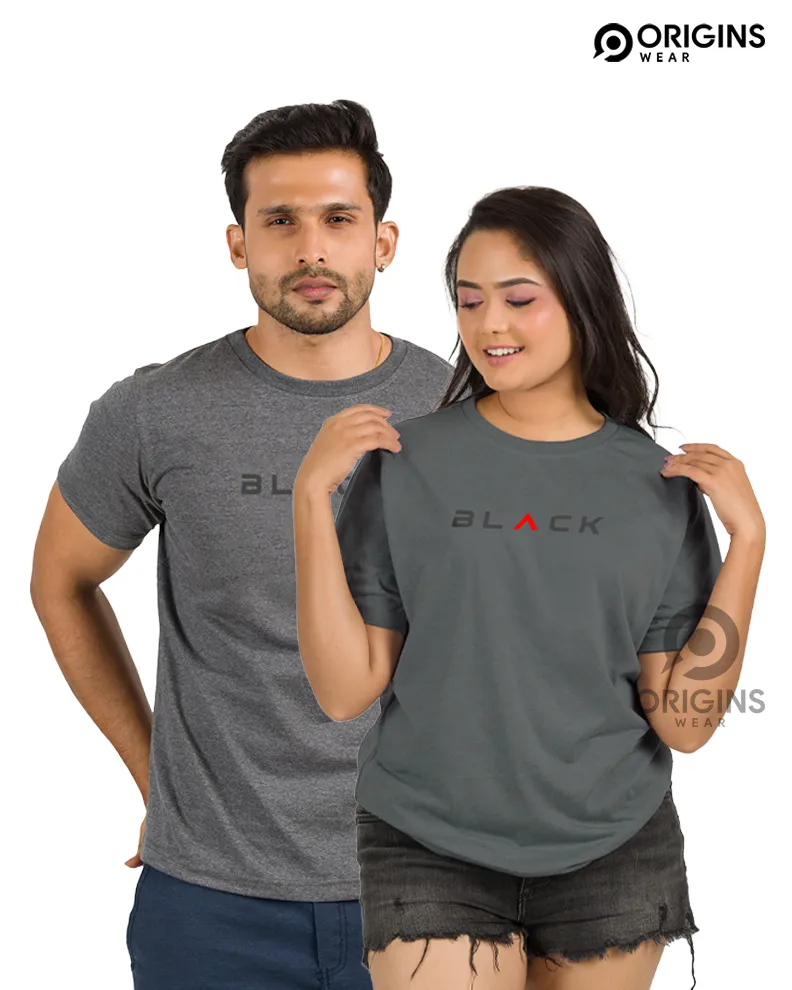 BLACK Style Charcoal Gray Colour Men & Women Premium Cotton T-Shirt