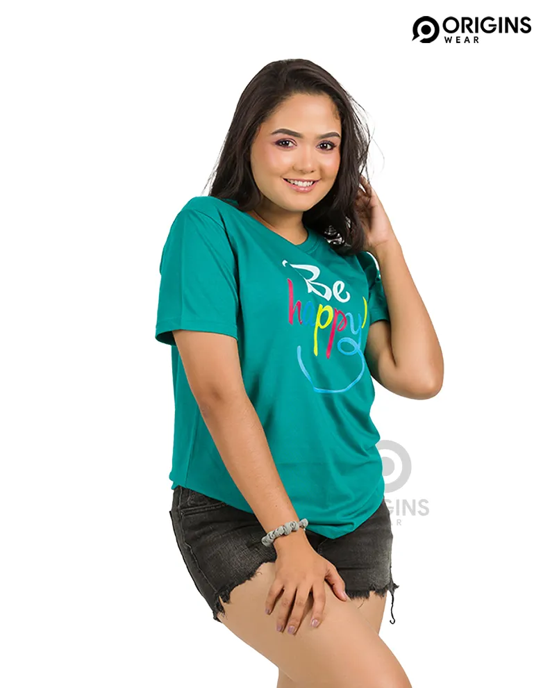 Be Happy Damro Green Colour Men & Women Premium Cotton T-Shirt