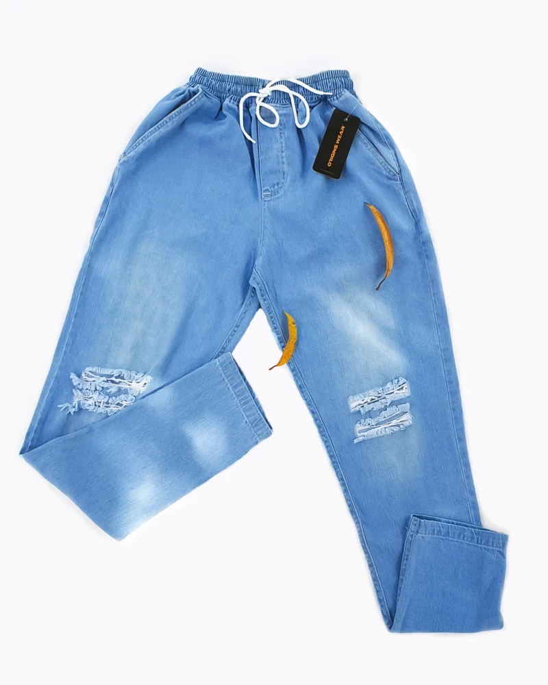 Light Blue Patch Denim Trouser