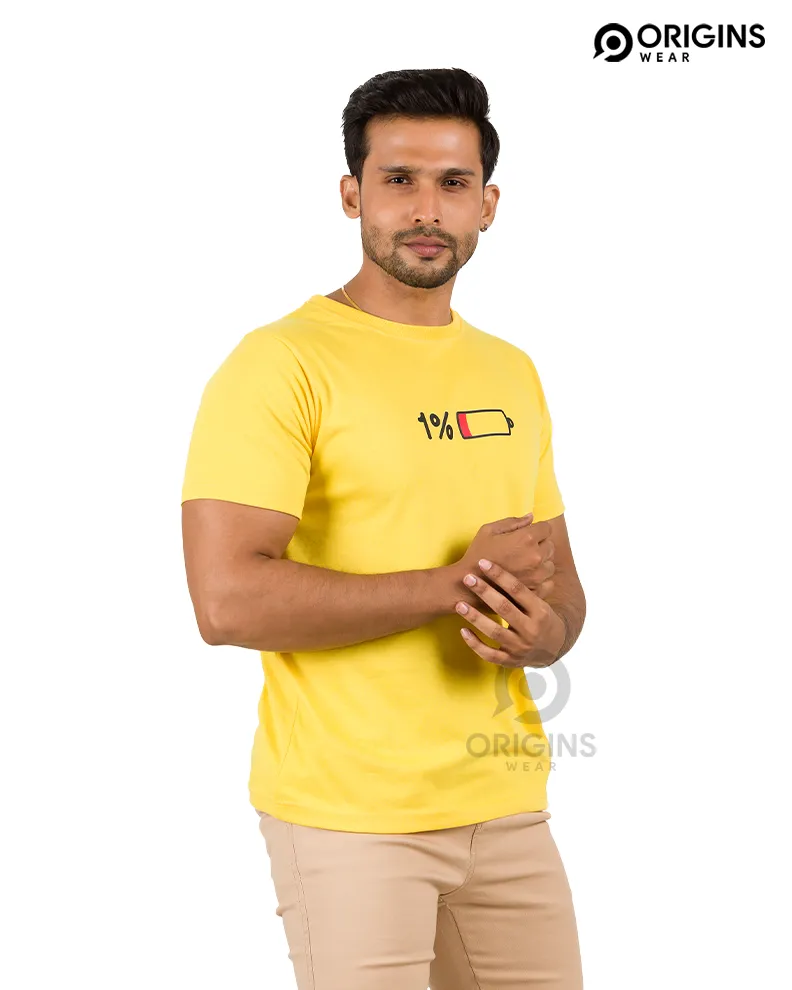 Low Bat Lemon Yellow Colour Men & Women Premium Cotton T-Shirt