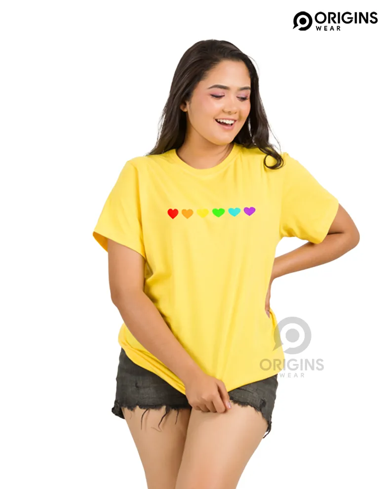 Wonder Heart Lemon Yellow Colour Men & Women Premium Cotton T-Shirt