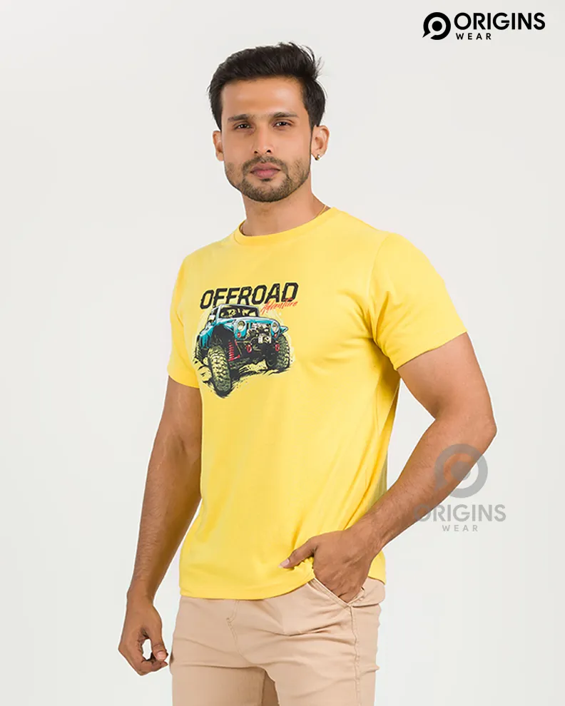 OFFROAD Lemon Yellow Colour Men & Women Premium Cotton T-Shirt