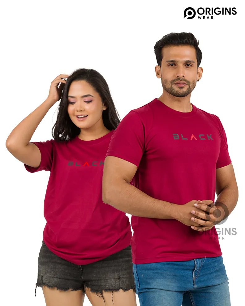 BLACK Style Maroon Colour Men & Women Premium Cotton T-Shirt