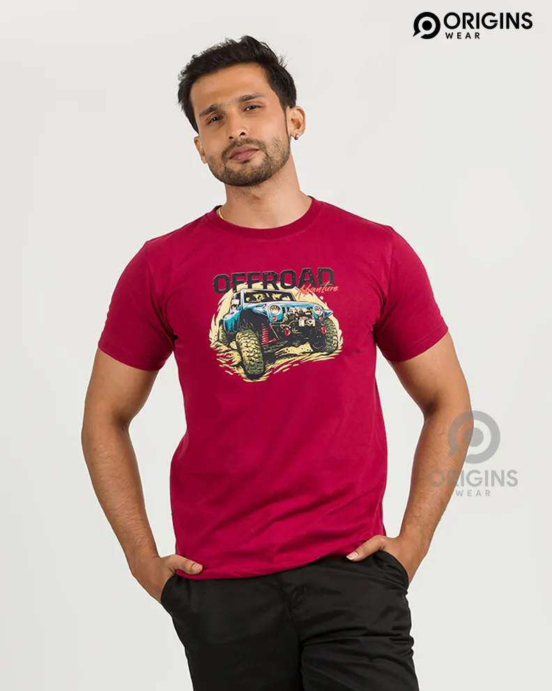 OFFROAD Maroon Colour Men & Women Premium Cotton T-Shirt