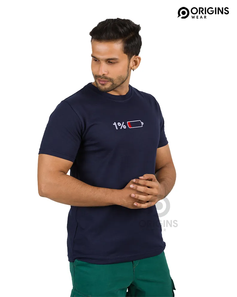 Low Bat Navy Blue Colour Men & Women Premium Cotton T-Shirt