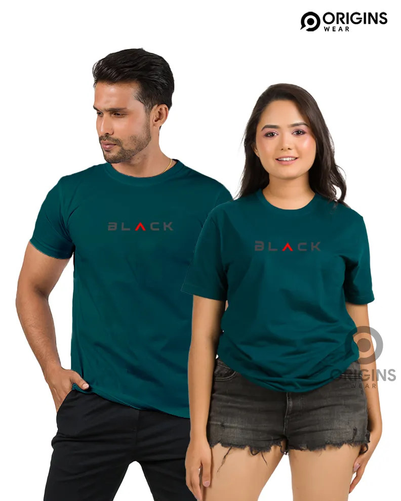 BLACK Style Pine Green Colour Men & Women Premium Cotton T-Shirt