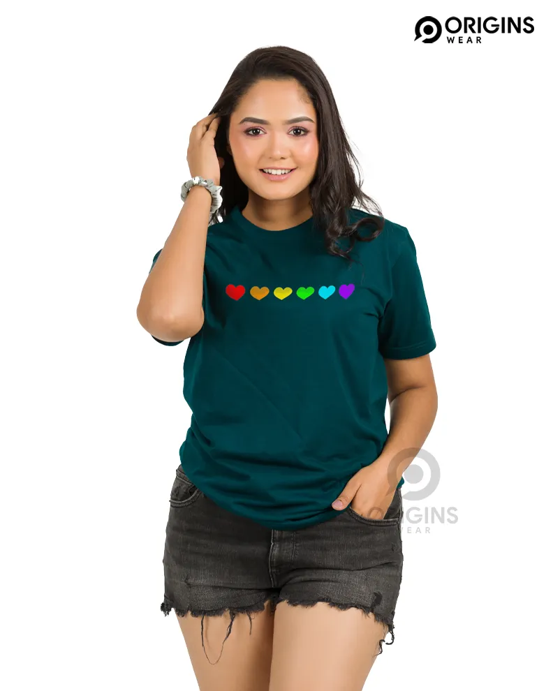 Wonder Heart Pine Green Colour Men & Women Premium Cotton T-Shirt