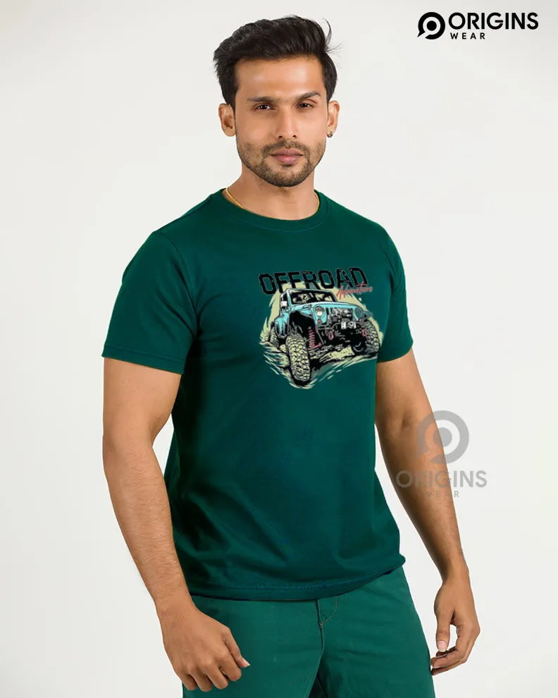 OFFROAD Pine Green Colour Men & Women Premium Cotton T-Shirt