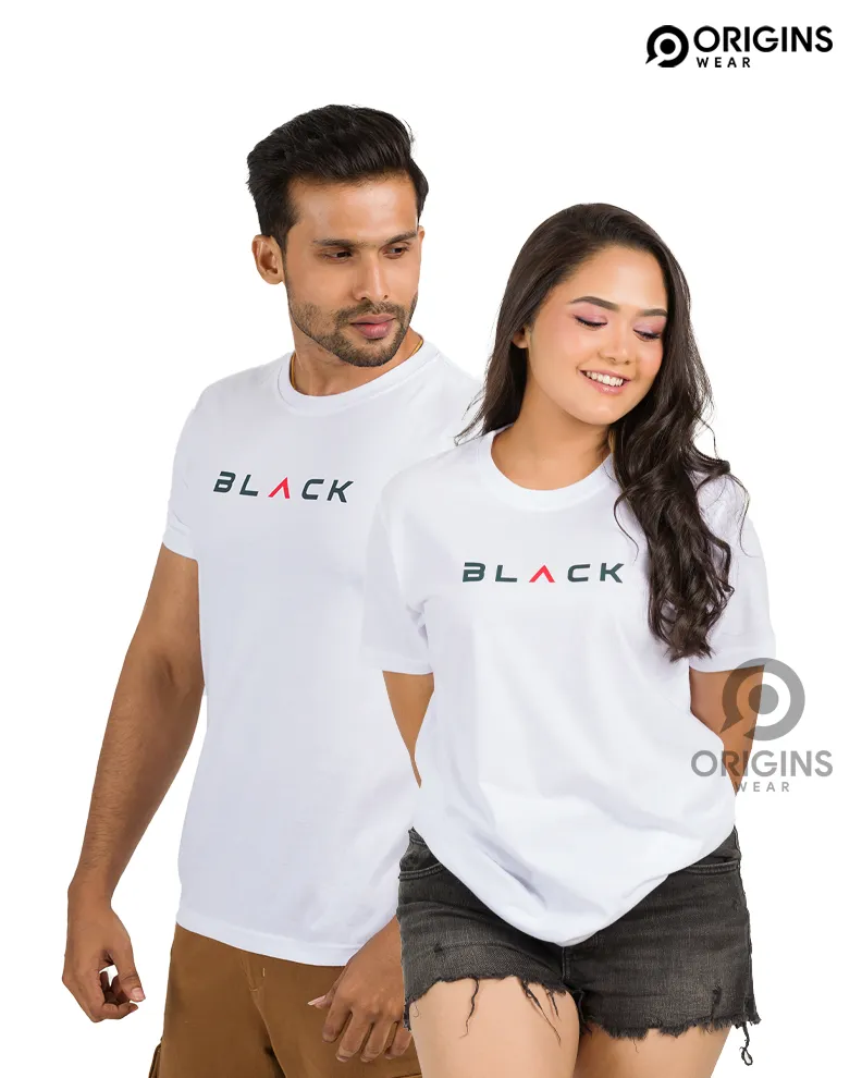 BLACK Style Pure White Colour Men & Women Premium Cotton T-Shirt
