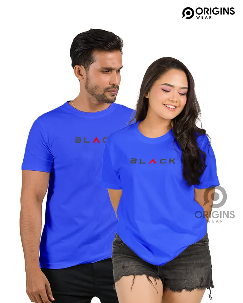 BLACK Style Royal Blue Colour Men & Women Premium Cotton T-Shirt