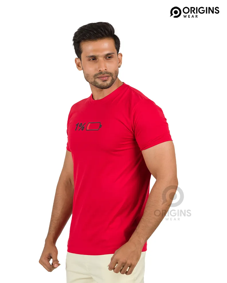 Low Bat Scarlet Red Colour Men & Women Premium Cotton T-Shirt