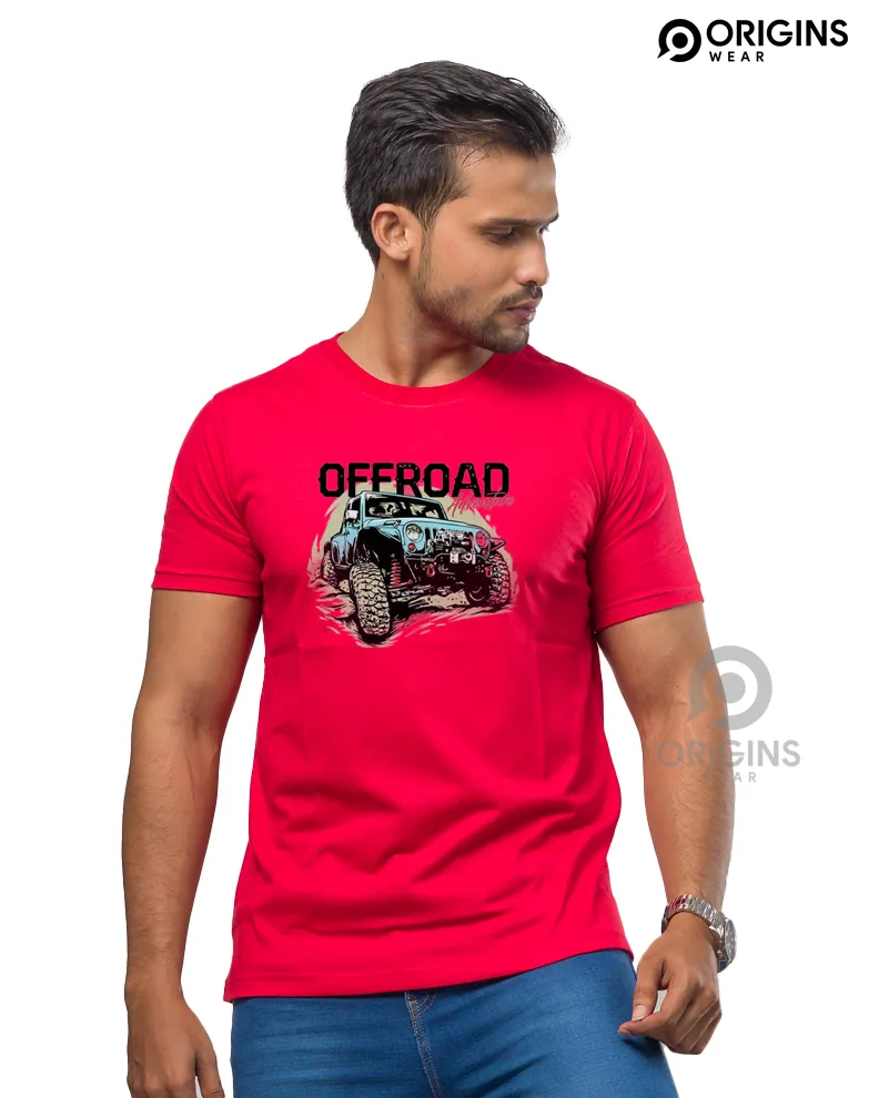 OFFROAD Scarlet Red Colour Men & Women Premium Cotton T-Shirt