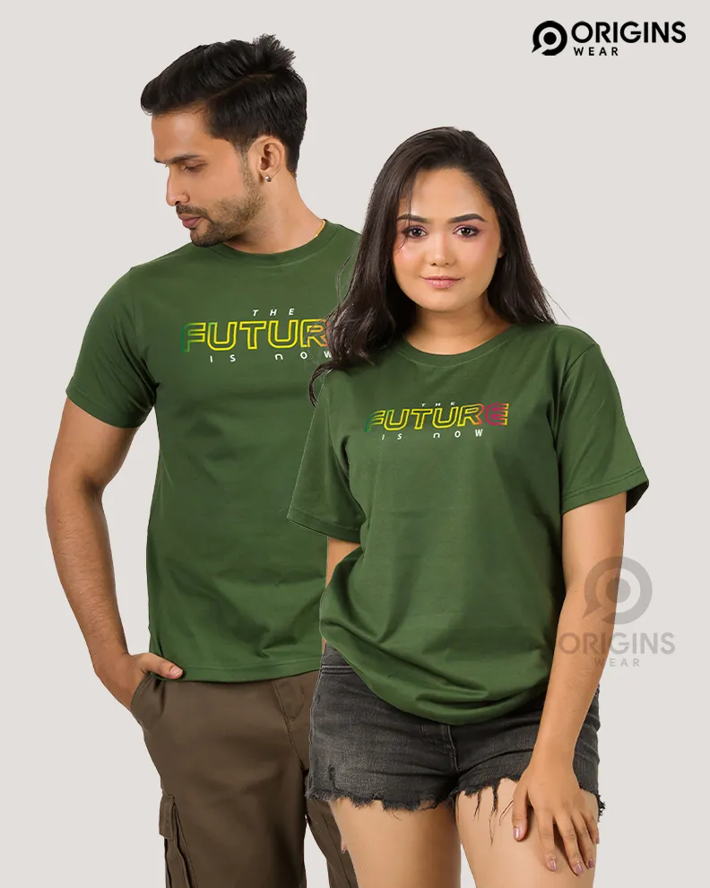 The Future Army Green Colour Men & Women Premium Cotton T-Shirt