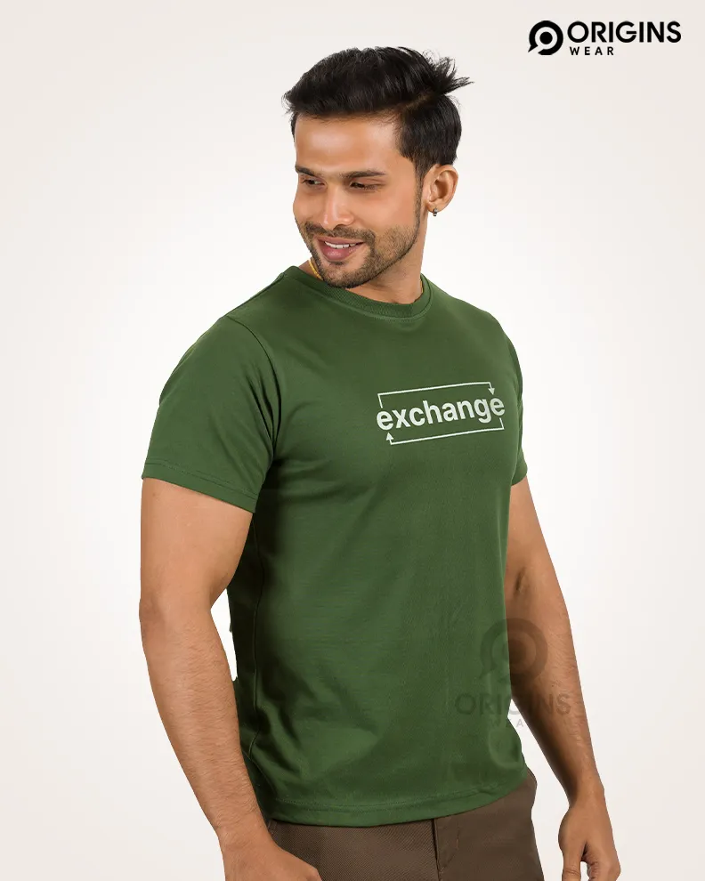 Exchange Style Army Green Colour Men & Women Premium Cotton T-Shirt