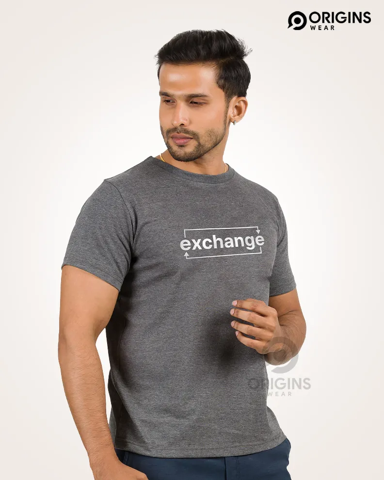 Exchange Style Charcoal Gray Colour Men & Women Premium Cotton T-Shirt