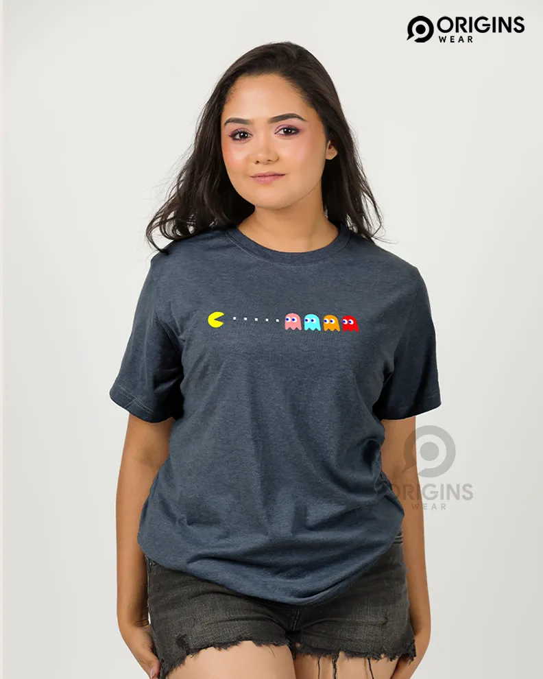 PacMan Charcoal Gray Colour Men & Women Premium Cotton T-Shirt