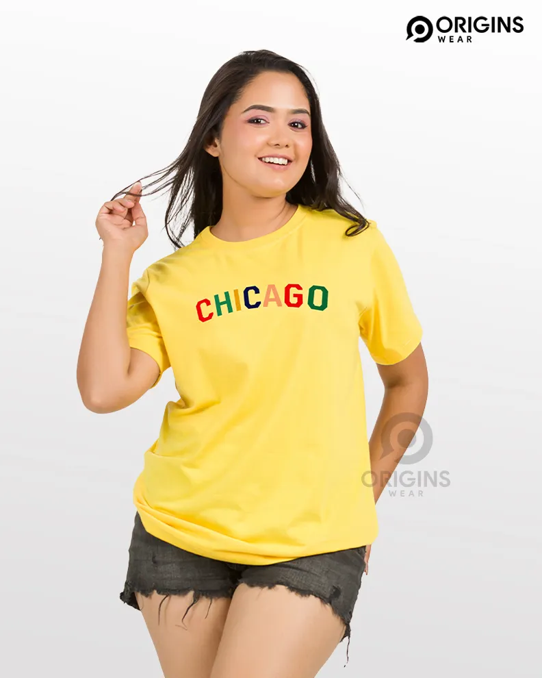 CHICAGO Lemon Yellow Men & Women Premium Cotton T-Shirt