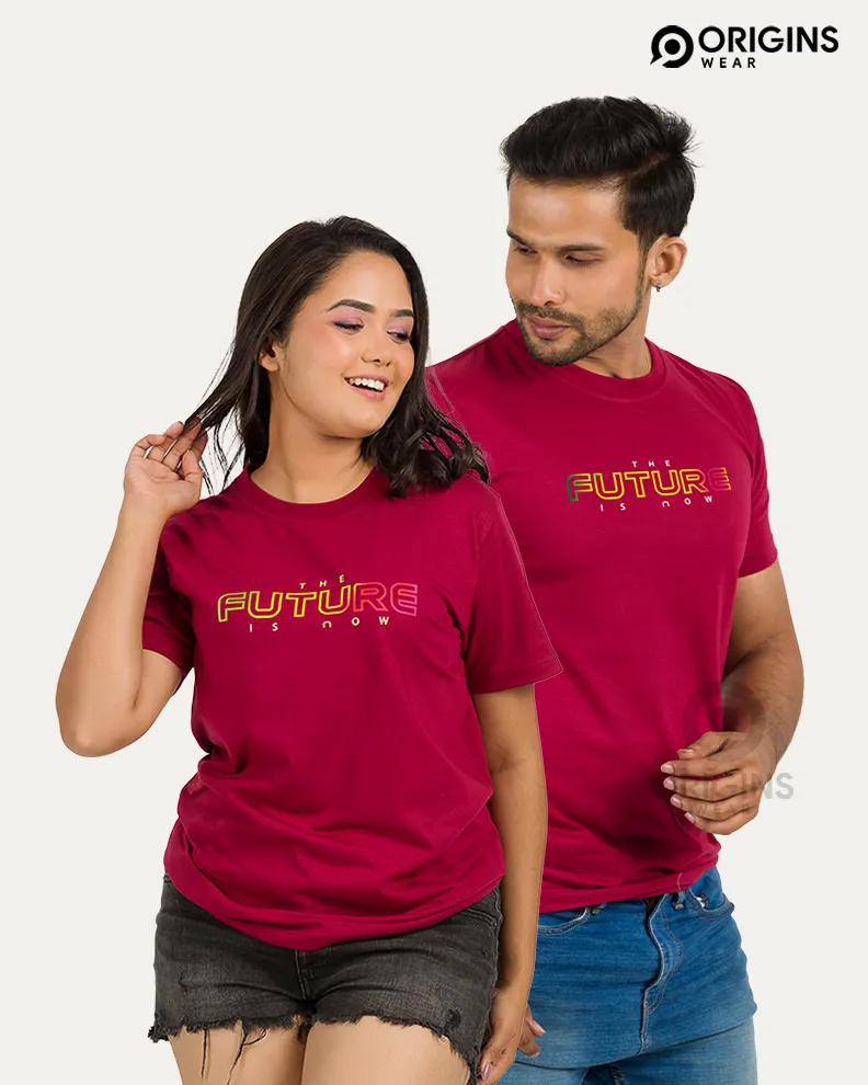 The Future Maroon Colour Men & Women Premium Cotton T-Shirt