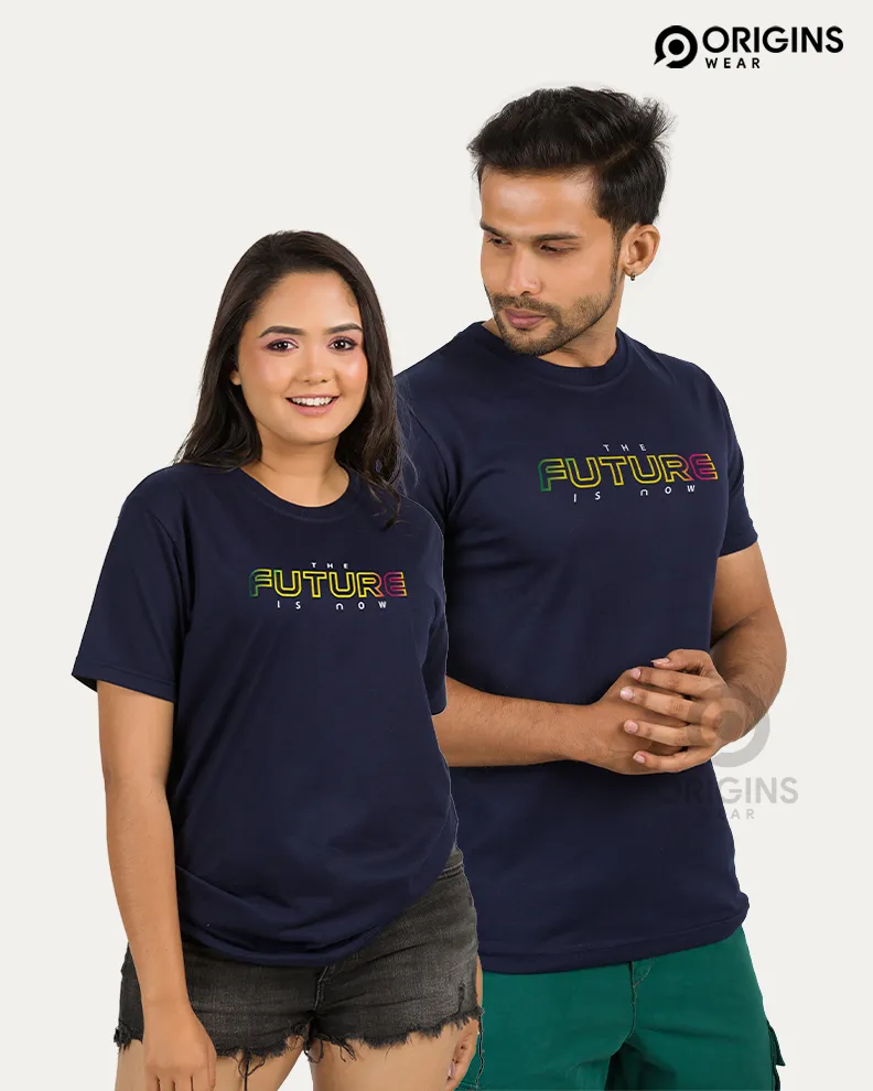 The Future Navy Blue Colour Men & Women Premium Cotton T-Shirt