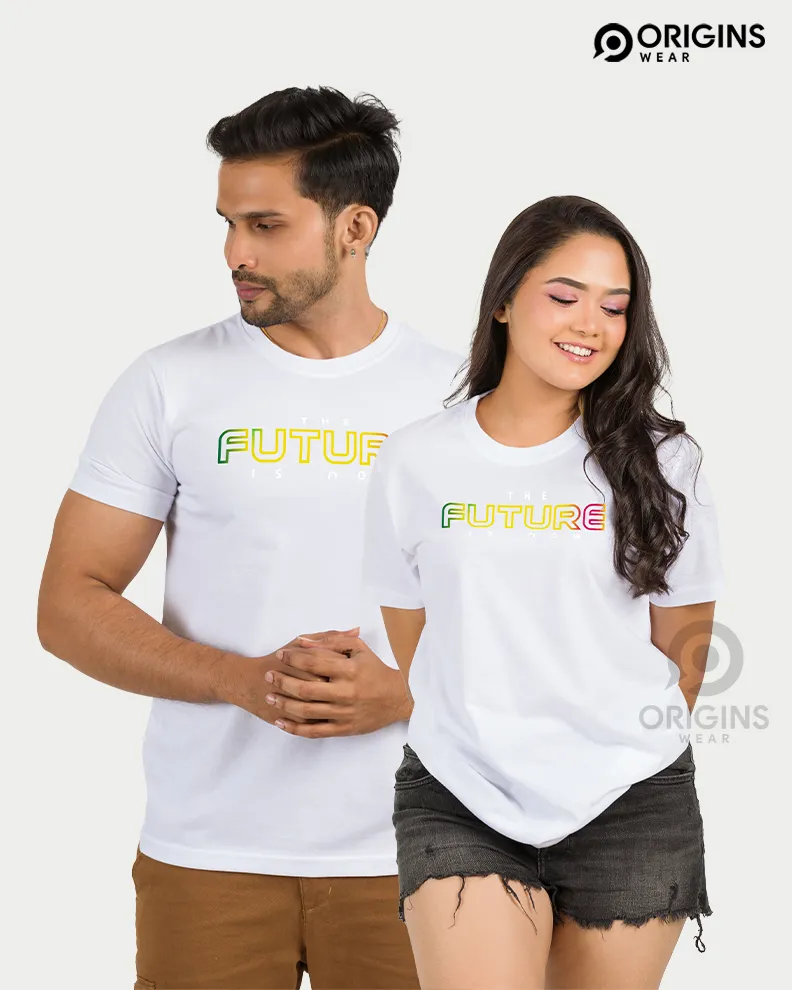 The Future Pure White Colour Men & Women Premium Cotton T-Shirt