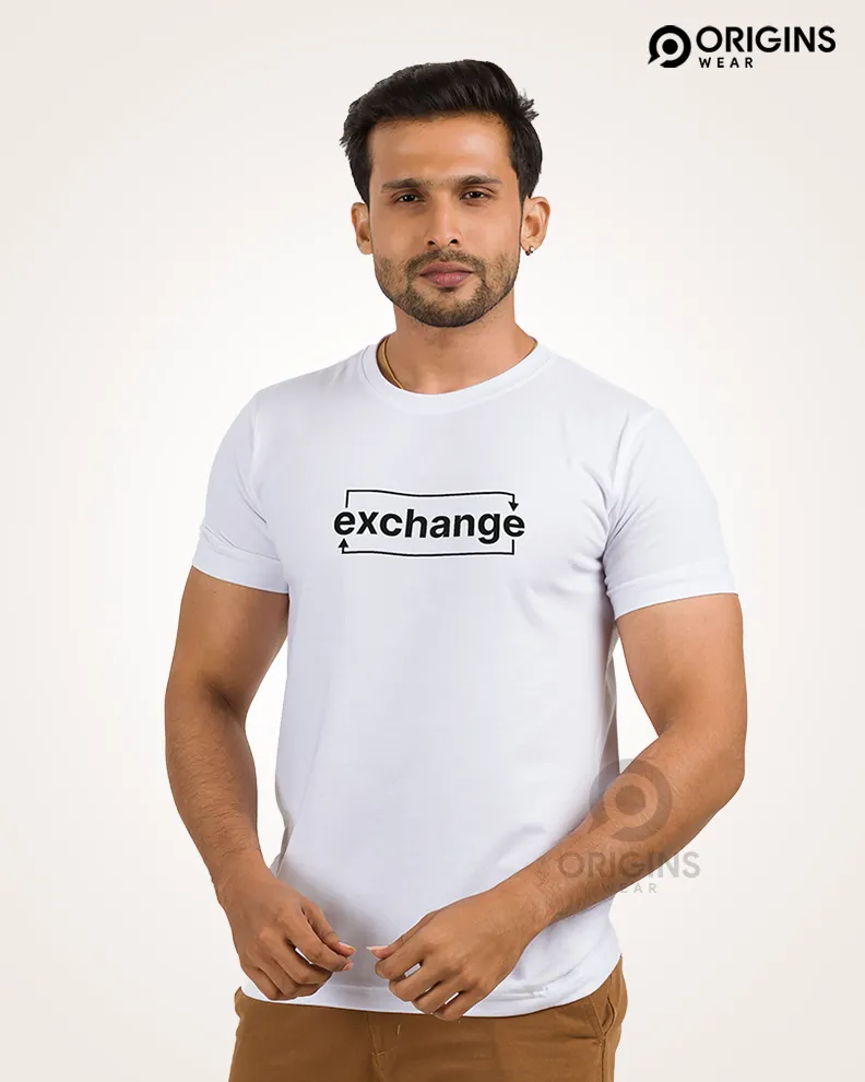 Exchange Style Pure White Colour Men & Women Premium Cotton T-Shirt