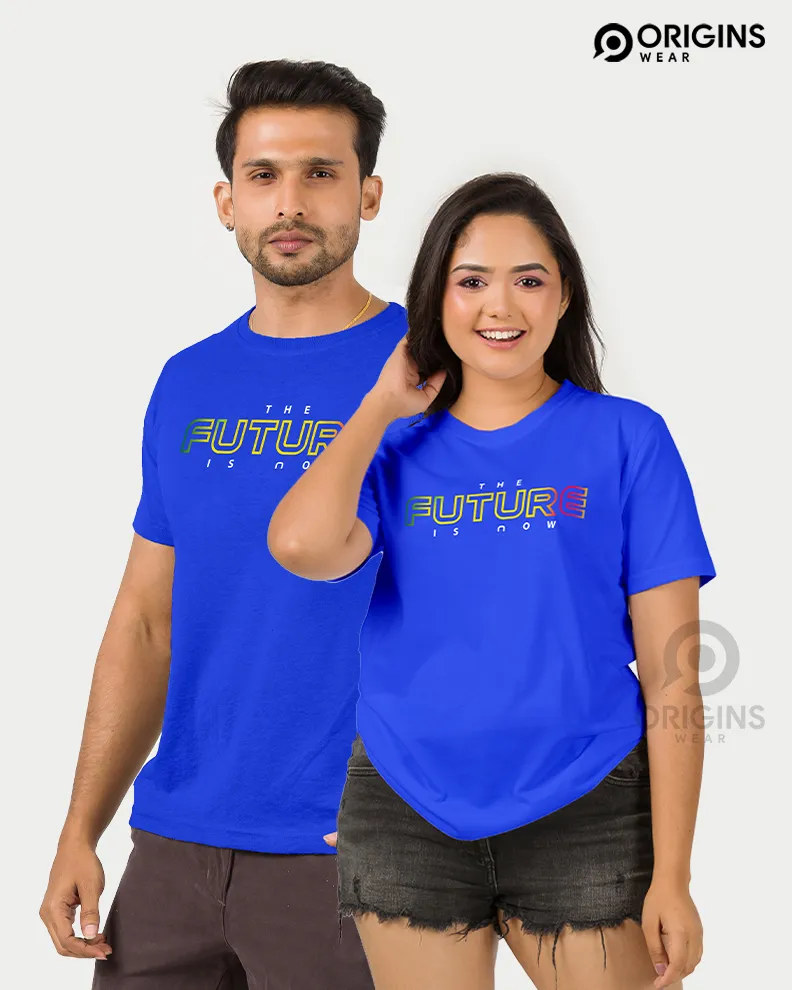 The Future Royal Blue Colour Men & Women Premium Cotton T-Shirt