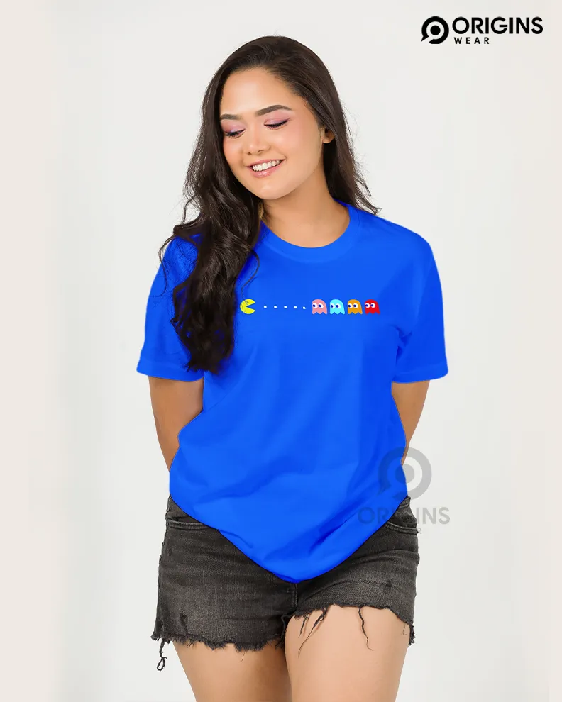PacMan Royal Blue Colour Men & Women Premium Cotton T-Shirt