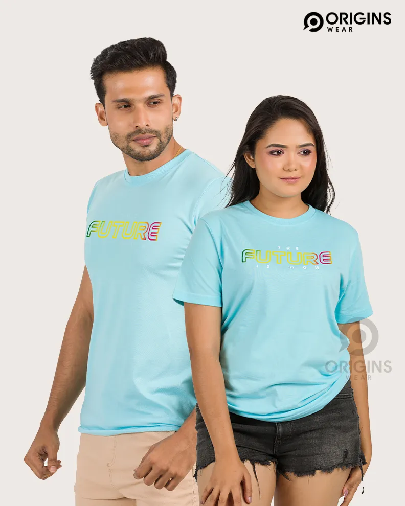 The Future Sky Blue Colour Men & Women Premium Cotton T-Shirt