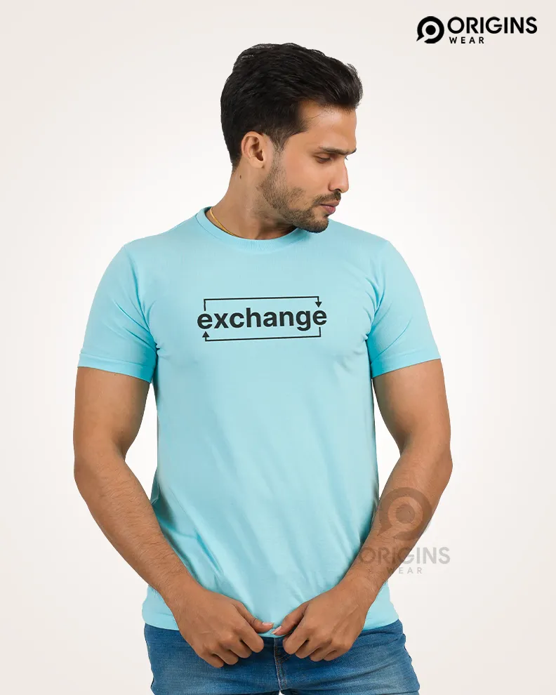 Exchange Style Sky Blue Colour Men & Women Premium Cotton T-Shirt