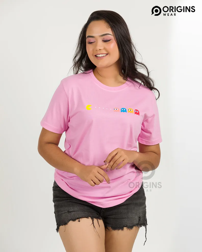 PacMan Tafy Pink Colour Men & Women Premium Cotton T-Shirt