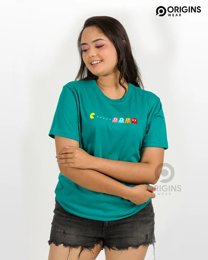 PacMan Damro Green Colour Men & Women Premium Cotton T-Shirt