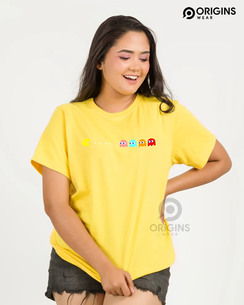 PacMan Lemon Yellow Colour Men & Women Premium Cotton T-Shirt