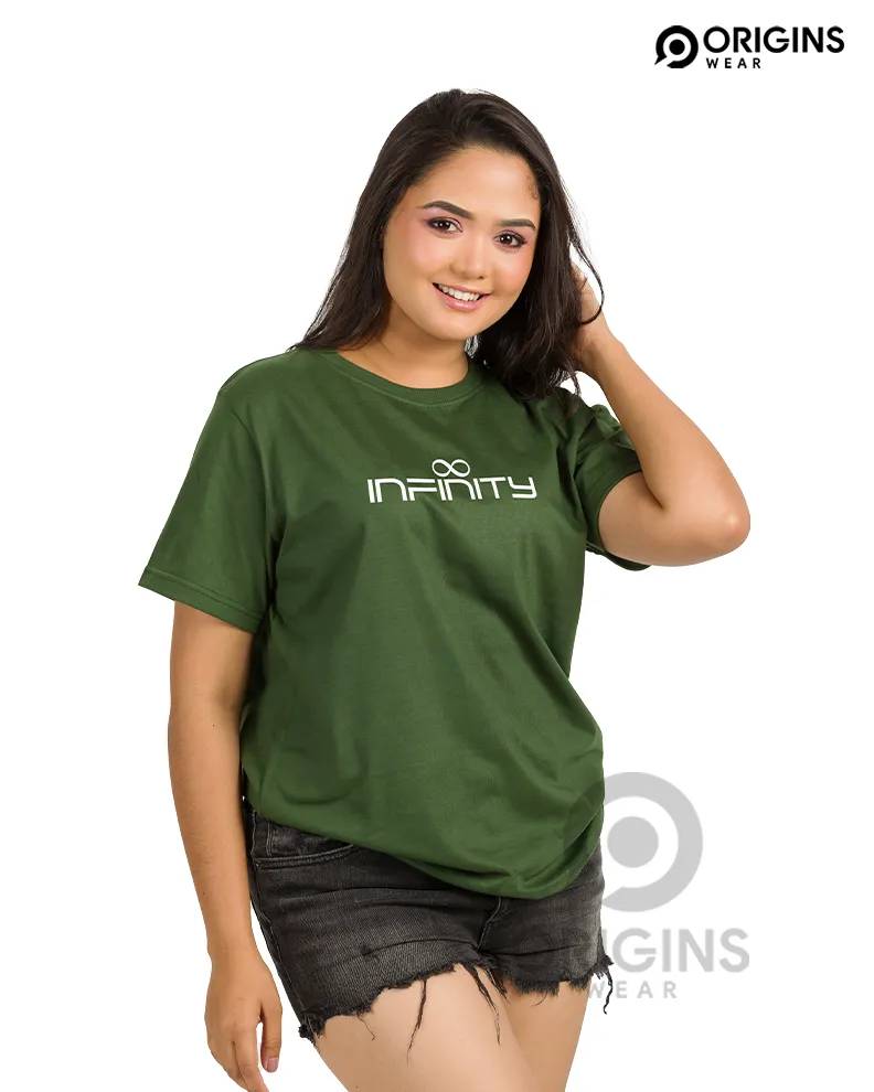 INFINITY Printed Army Green Colour Men & Women Premium Cotton T-Shirt