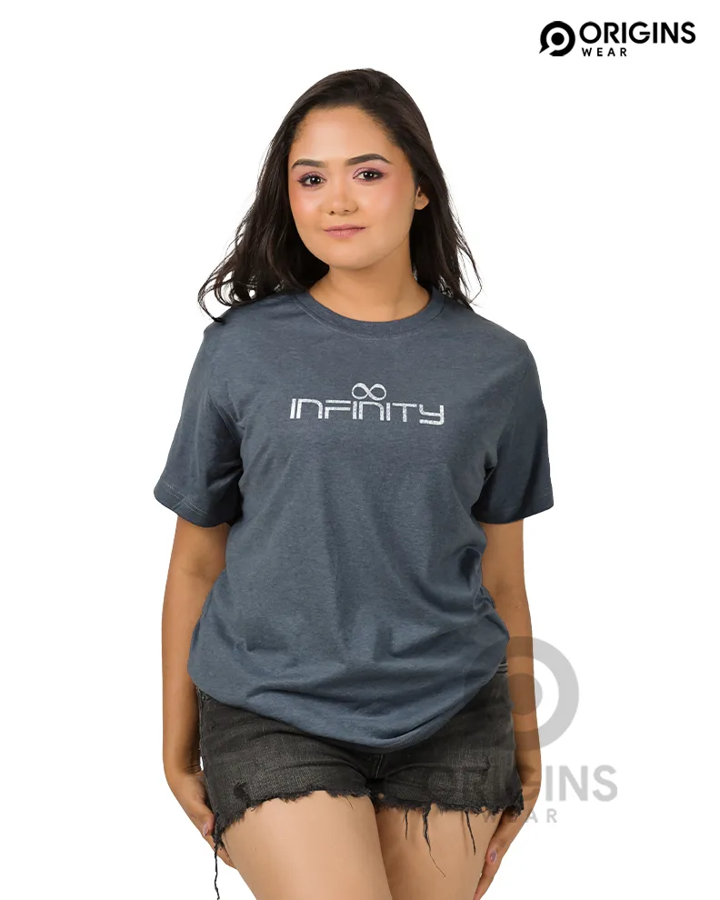 INFINITY Printed Charcoal Gray Colour Men & Women Premium Cotton T-Shirt