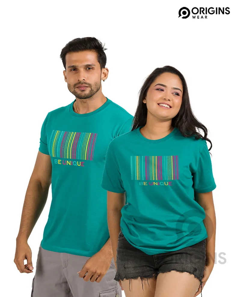 Barcode Style Damro Green Colour Men & Women Premium Cotton T-Shirt