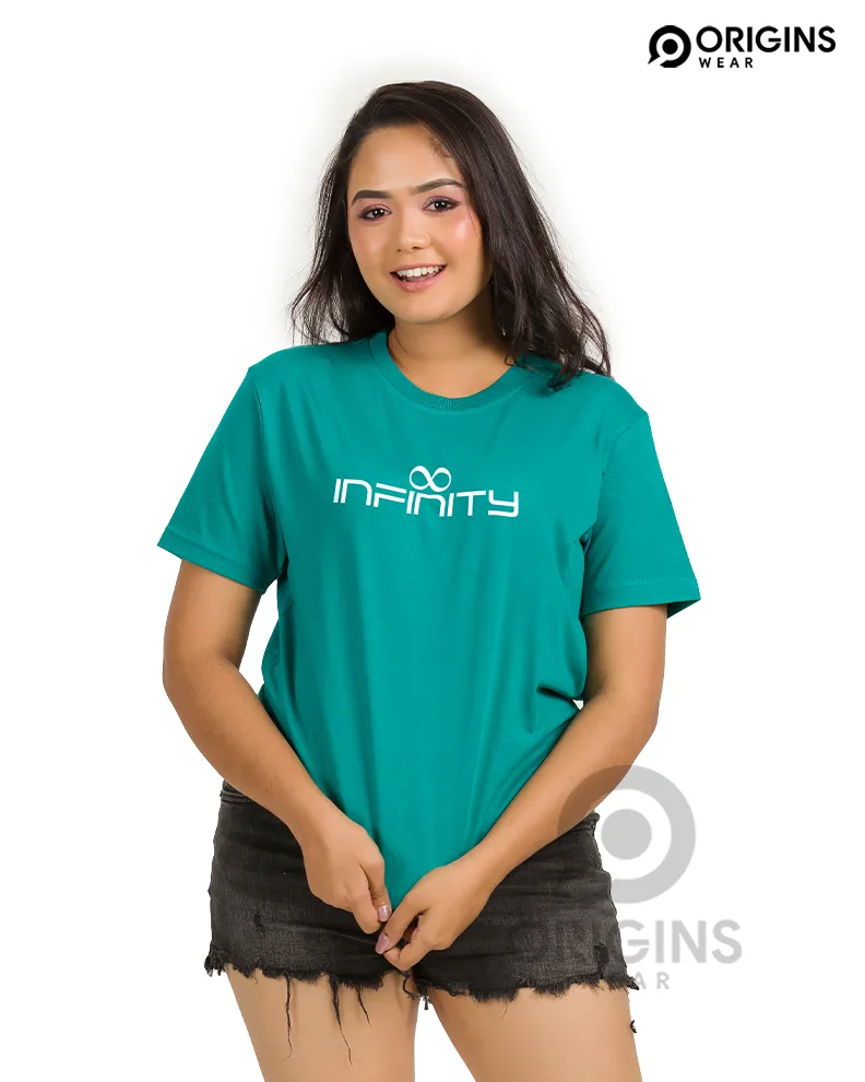 INFINITY Printed Damro Green Colour Men & Women Premium Cotton T-Shirt