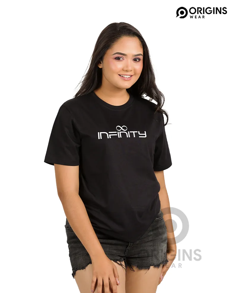 INFINITY Printed Raven Black Colour Men & Women Premium Cotton T-Shirt