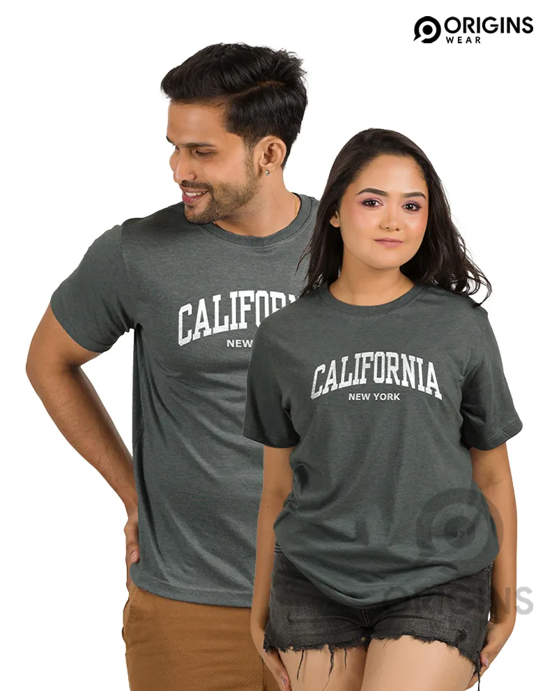 California Printed Charcoal Gray Colour Mens & Women Premium Cotton T-Shirt