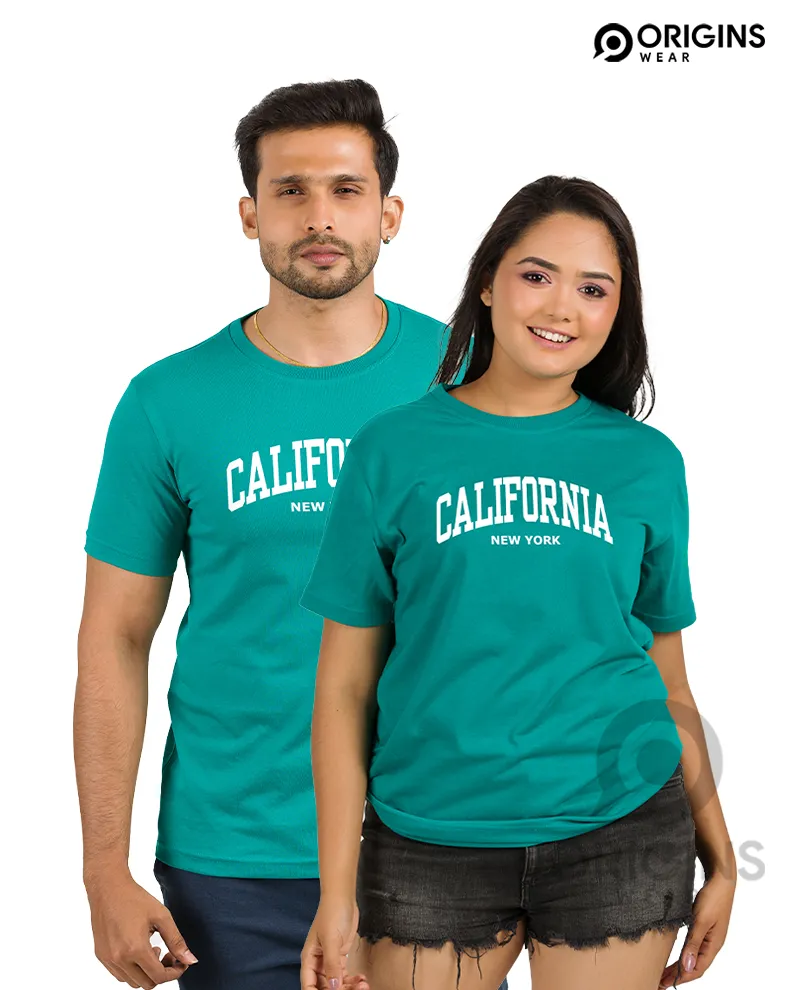 California Printed Damro Green Colour Mens & Women Premium Cotton T-Shirt