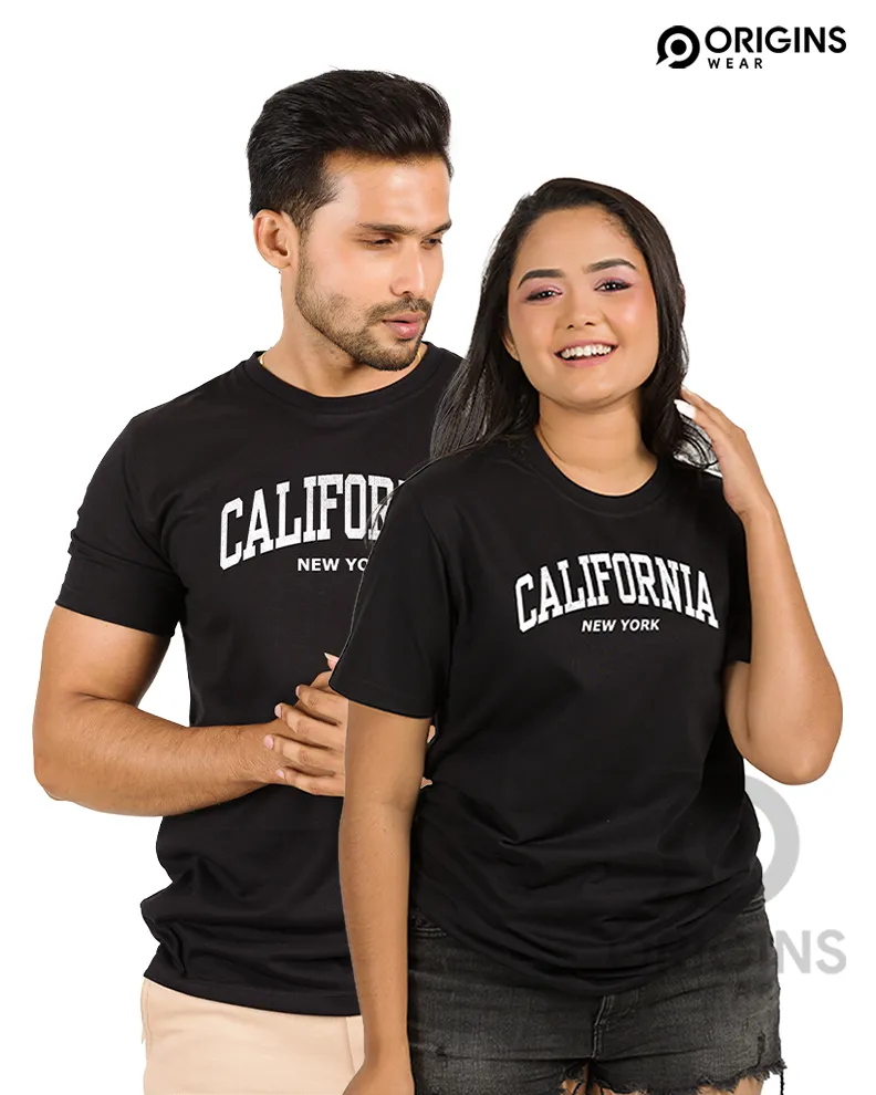 California Printed Raven Black Colour Mens & Women Premium Cotton T-Shirt