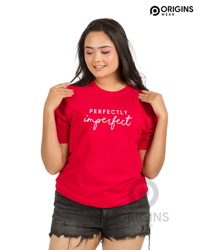 Perfectly Scarlet Red Colour Mens & Women Premium Cotton T-Shirt