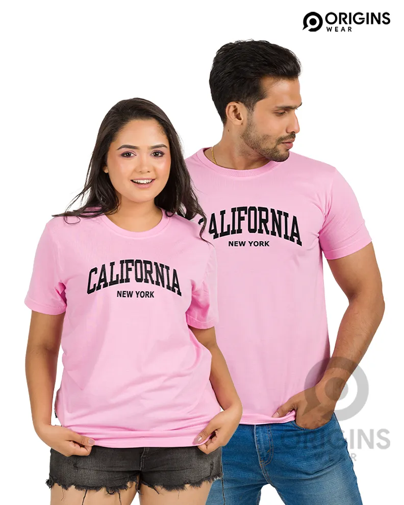 California Printed Taffy Pink Colour Mens & Women Premium Cotton T-Shirt