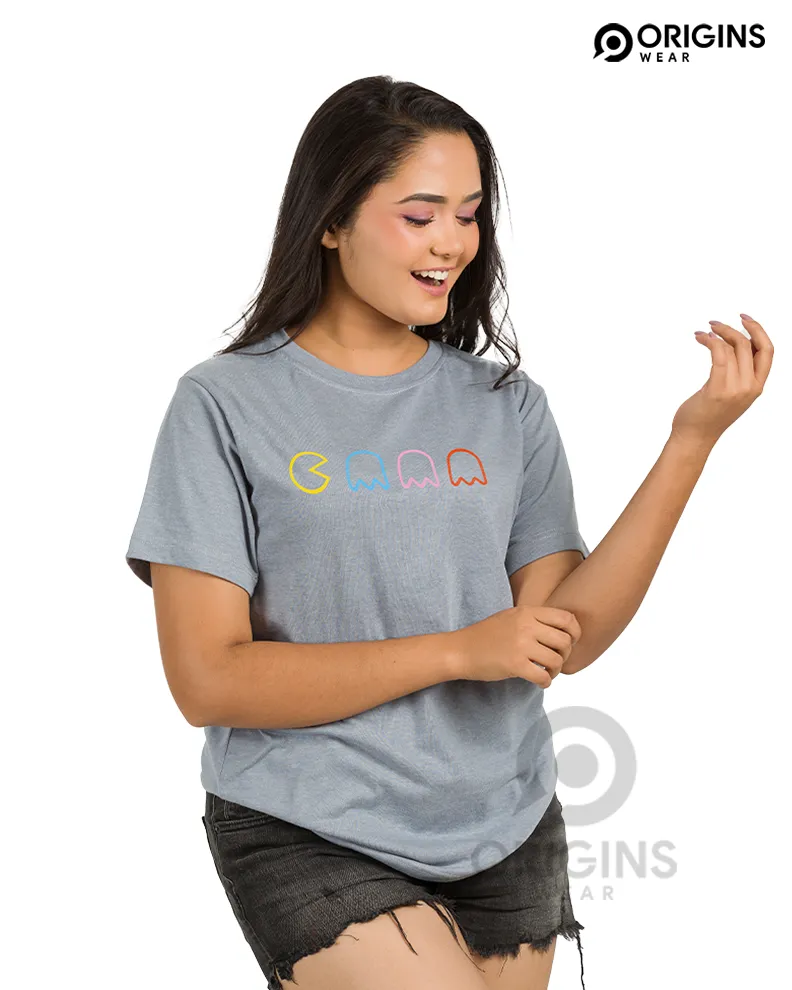 PacMan Line Light Ash Colour Unisex Premium Cotton T-Shirt