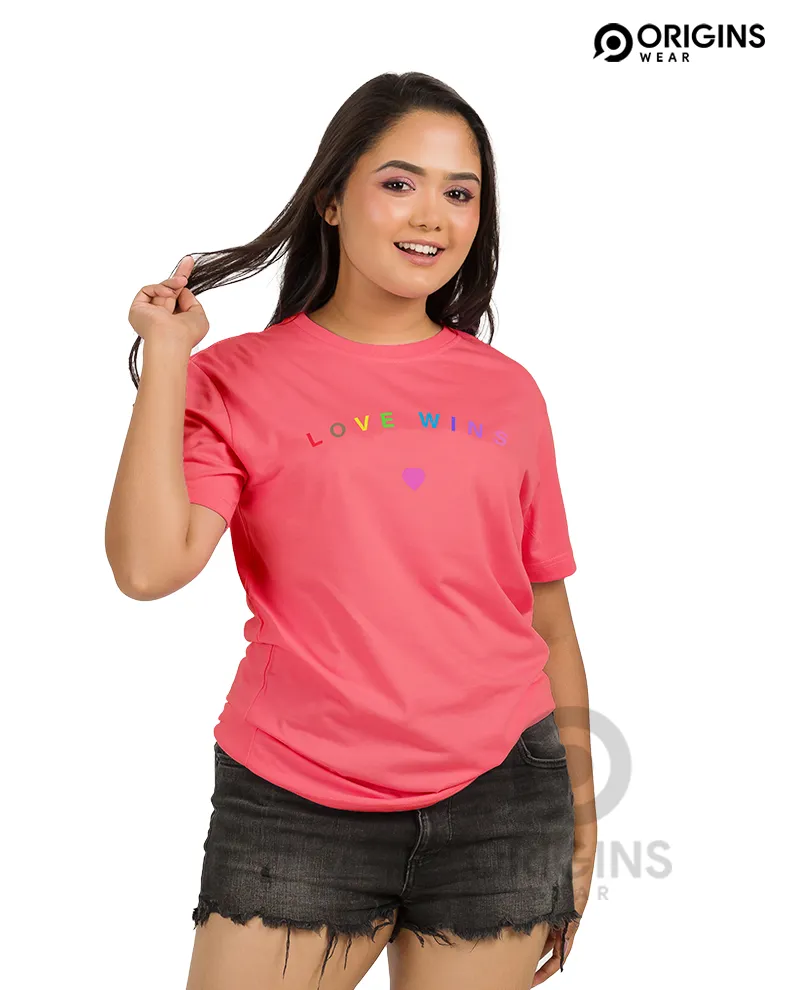 Love Wings Peach Colour Men & Women Premium Cotton T-Shirt